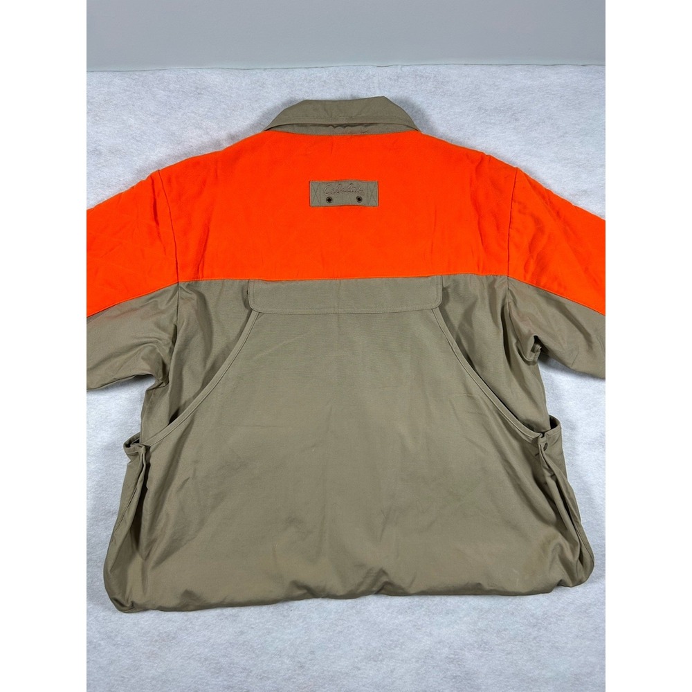 Cabela's Blaze Orange Upland Hunting Jacket Mens L Tan Quilted Gorpcore Outdoor - Picture 7 of 10